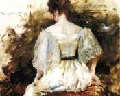威廉 梅里特 查斯 : Portrait of a Woman The White Dress